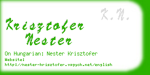 krisztofer nester business card
